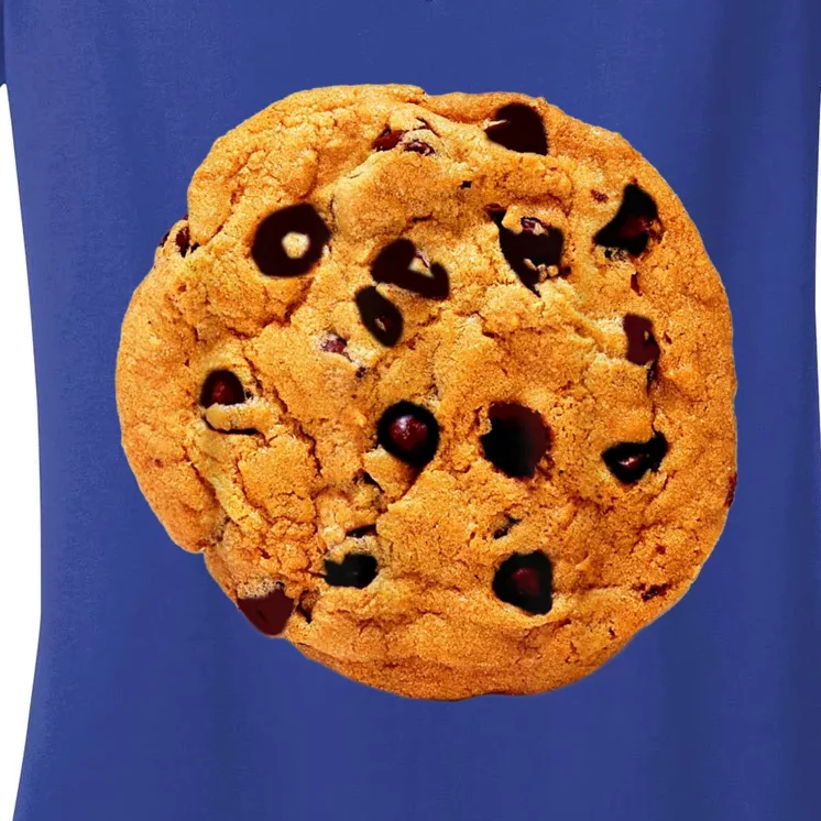 Funny Chocolate Chip Cookie Costume Gift Last Minute Lazy Party Gift Women's V-Neck T-Shirt