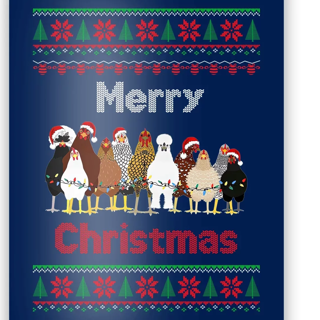 Funny Chicken Christmas Poster