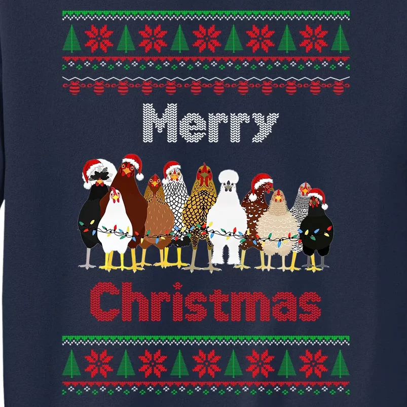 Funny Chicken Christmas Tall Sweatshirt