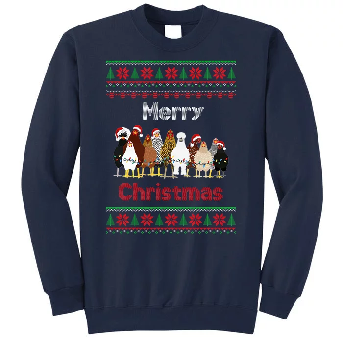 Funny Chicken Christmas Tall Sweatshirt