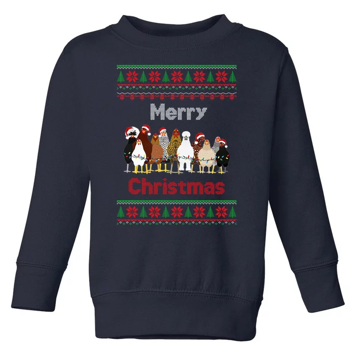 Funny Chicken Christmas Toddler Sweatshirt