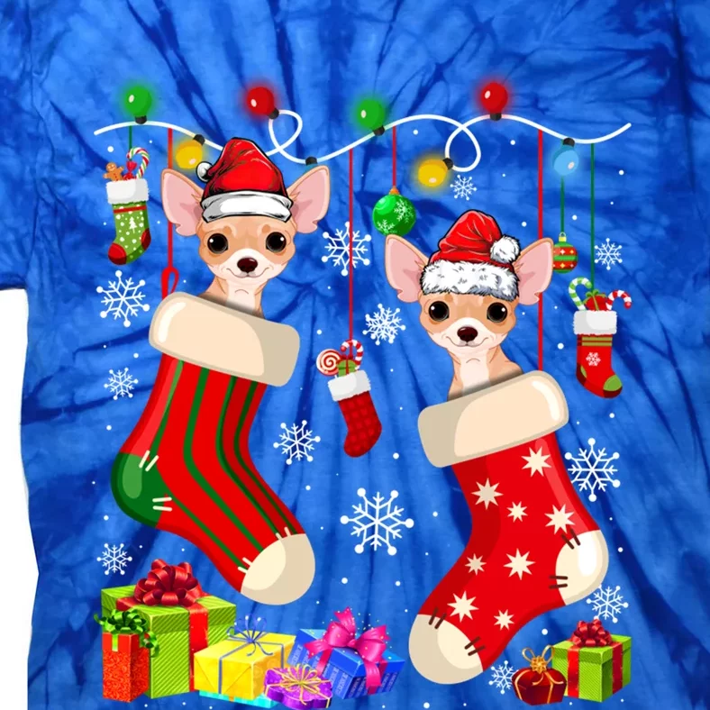 Funny Chihuahua Christmas Socks Xmas Dog Lover Gift Tie-Dye T-Shirt