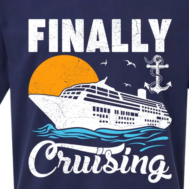 Finally Cruising Cruise Ship Lover Cruising Gift Sueded Cloud Jersey T-Shirt