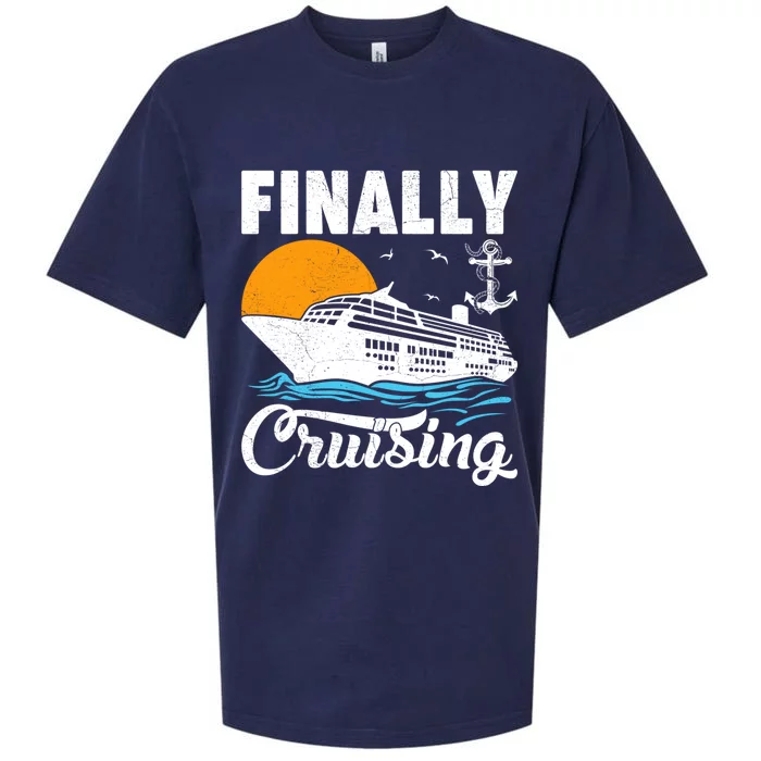 Finally Cruising Cruise Ship Lover Cruising Gift Sueded Cloud Jersey T-Shirt