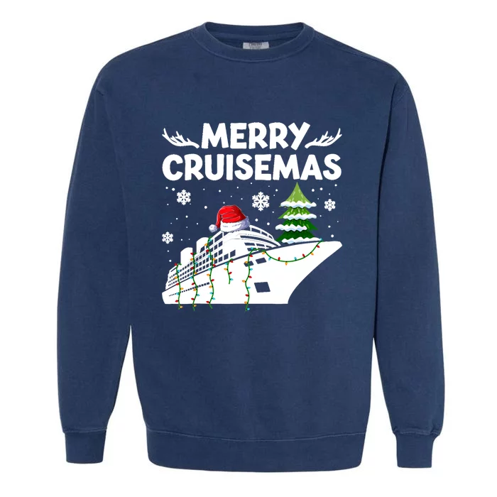 Family Cruise Cute Gift Merry Cruisemas Christmas Vacation Cool Gift Garment-Dyed Sweatshirt