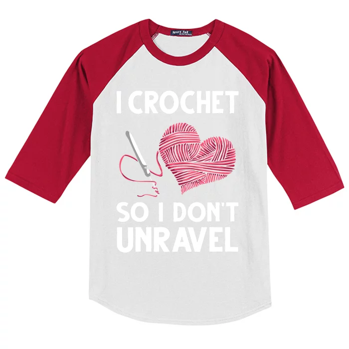 Funny Crochet Crocheting Gift Crocheter Unravel Gift Kids Colorblock Raglan Jersey