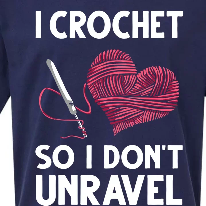 Funny Crochet Crocheting Gift Crocheter Unravel Gift Sueded Cloud Jersey T-Shirt