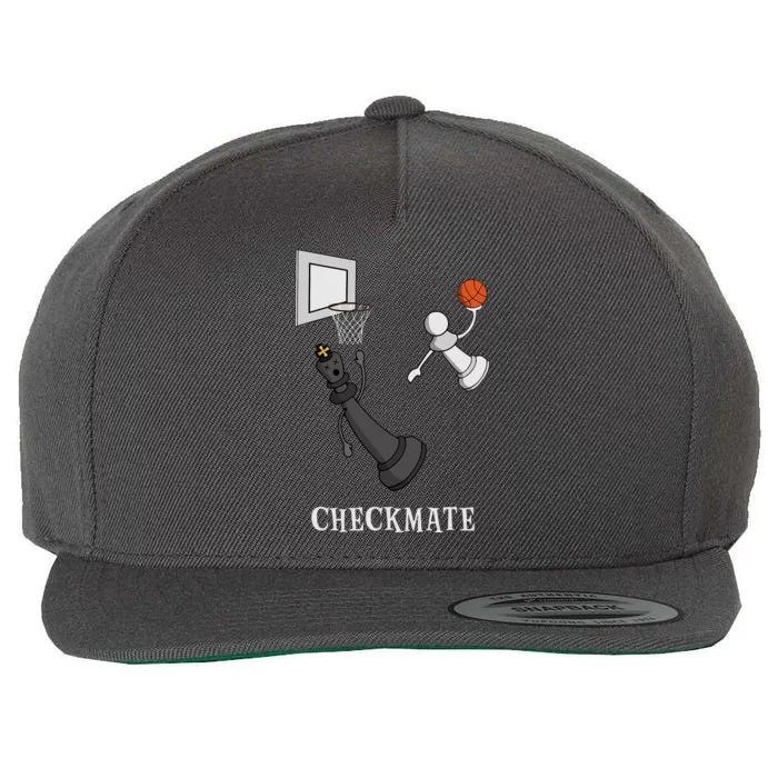 Funny Checkmate Chess Basketball Game Board King Pawn Piece Wool Snapback Cap