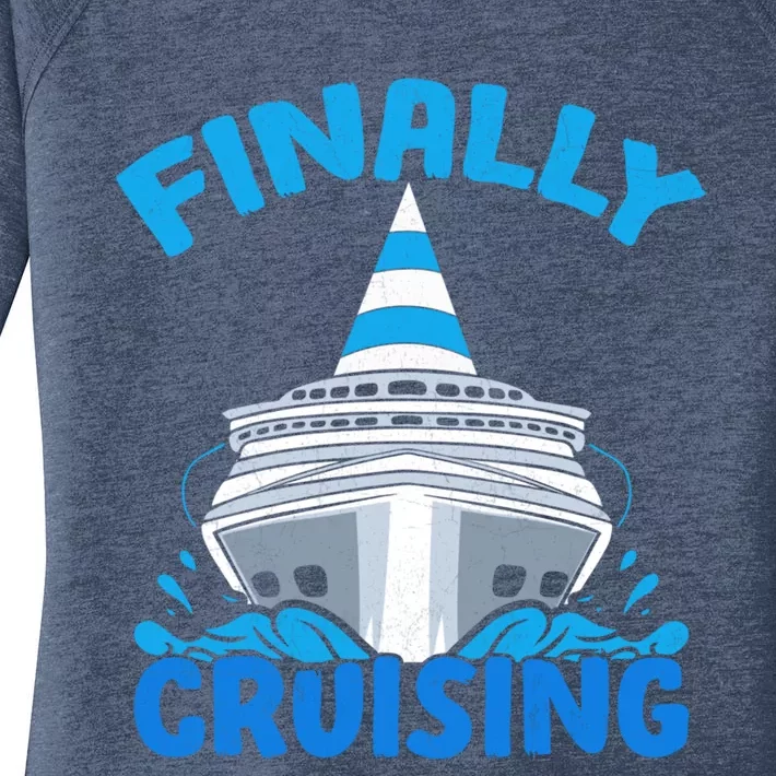 Finally Cruising Cruise Ship Vacation Cruising Gift Women's Perfect Tri Tunic Long Sleeve Shirt