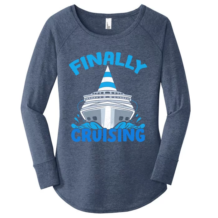 Finally Cruising Cruise Ship Vacation Cruising Gift Women's Perfect Tri Tunic Long Sleeve Shirt