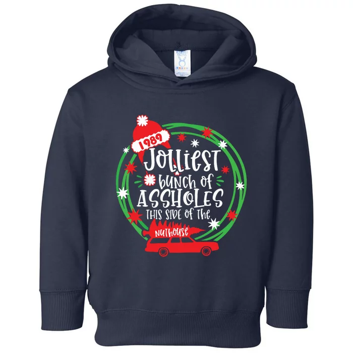 Funny Costume Christmas Tree Truck Jolliest Bunch Of Aholes Toddler Hoodie