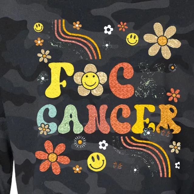 F Ck Cancer Groovy Cropped Pullover Crew