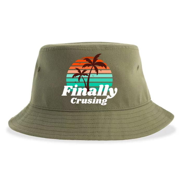 Finally Cruising Cruise Vacation Gift Sustainable Bucket Hat