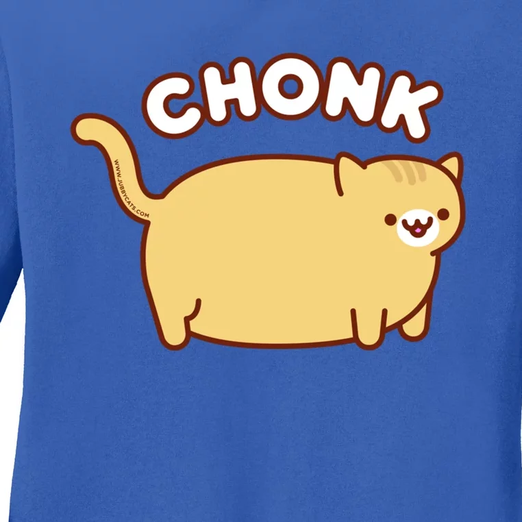 Funny Chonk / Chonky Cat Gift Ladies Long Sleeve Shirt