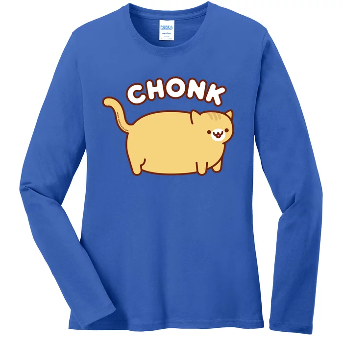 Funny Chonk / Chonky Cat Gift Ladies Long Sleeve Shirt