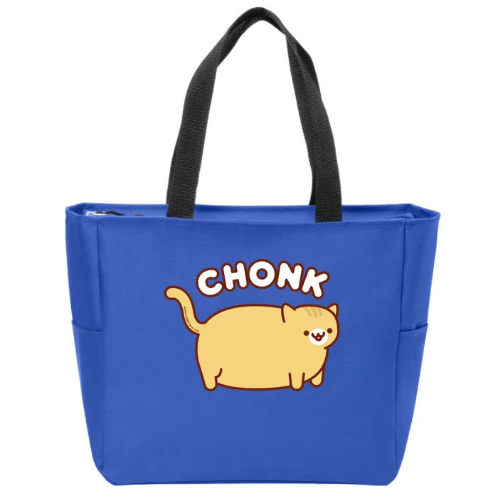 Funny Chonk / Chonky Cat Gift Zip Tote Bag