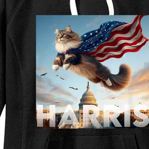 Funny Childless Cat Ladies For Harris 2024 Women's Fleece Hoodie