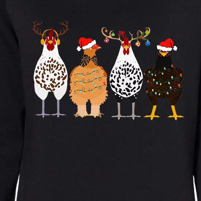 Funny Christmas Chicken Farm Animals Womens California Wash Sweatshirt