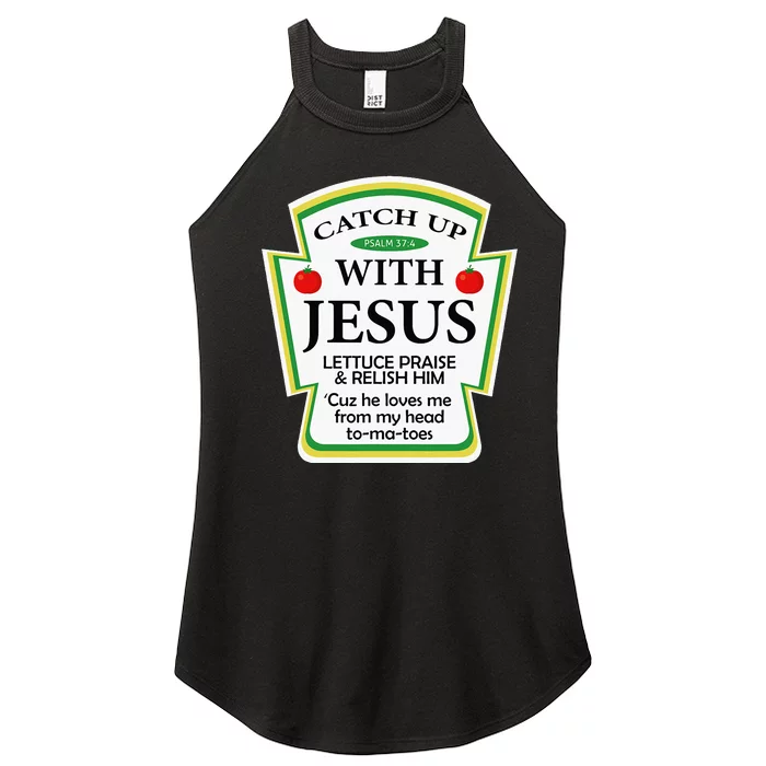 Funny Christian Catch Up With Jesus Ketchup Hoodie Women’s Perfect Tri Rocker Tank