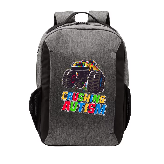 Funny Cool Crushing Autism Puzzle Piece Monster Truck Vector Backpack