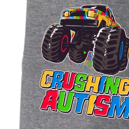 Funny Cool Crushing Autism Puzzle Piece Monster Truck Doggie 3-End Fleece Hoodie