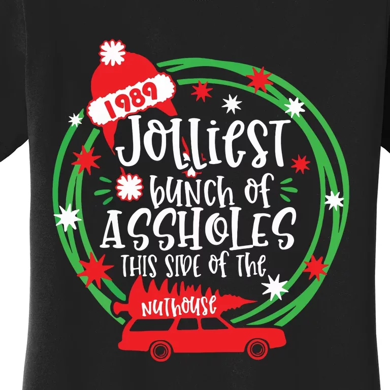 Funny Costume Christmas Tree Truck Jolliest Bunch Of Aholes Women's T-Shirt