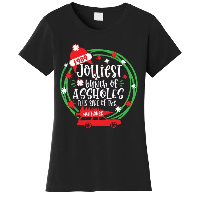 Funny Costume Christmas Tree Truck Jolliest Bunch Of Aholes Women's T-Shirt