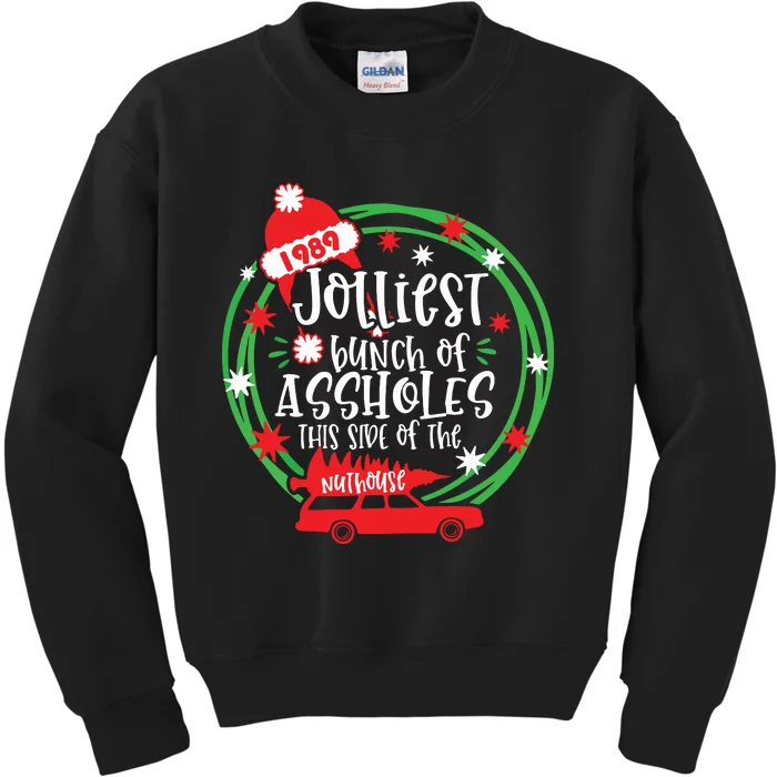 Funny Costume Christmas Tree Truck Jolliest Bunch Of Aholes Kids Sweatshirt