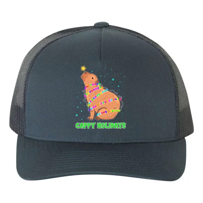 Funny Cute Christmas Cappy Holidays Capybara Yupoong Adult 5-Panel Trucker Hat