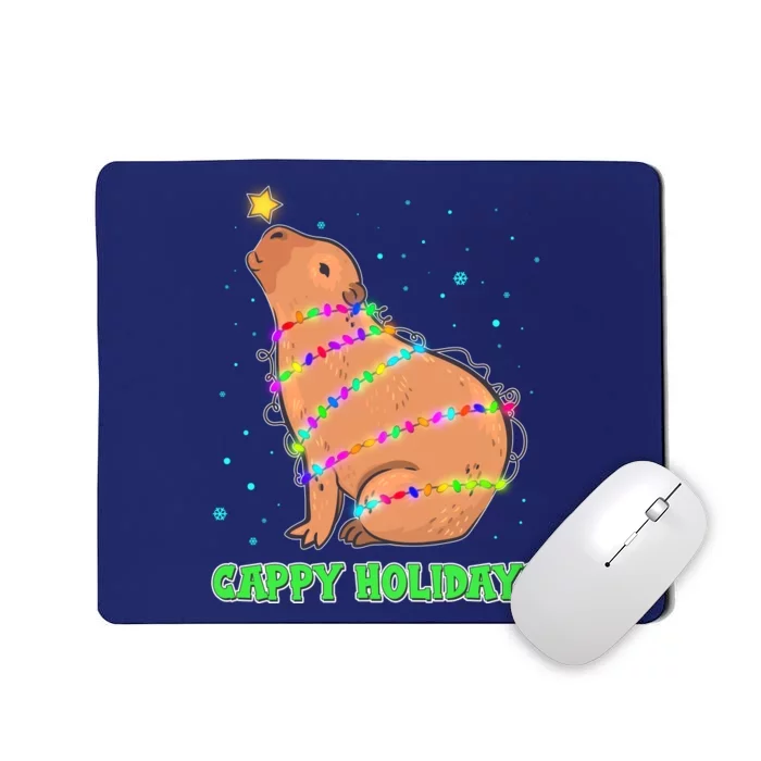 Funny Cute Christmas Cappy Holidays Capybara Mousepad