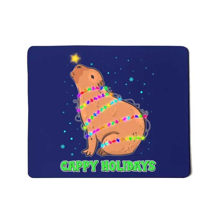 Funny Cute Christmas Cappy Holidays Capybara Mousepad