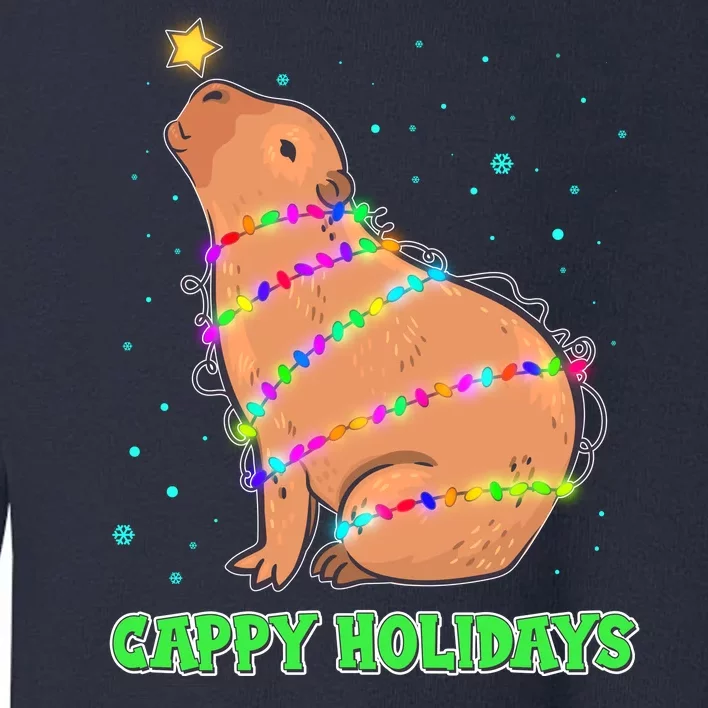 Funny Cute Christmas Cappy Holidays Capybara Toddler Sweatshirt