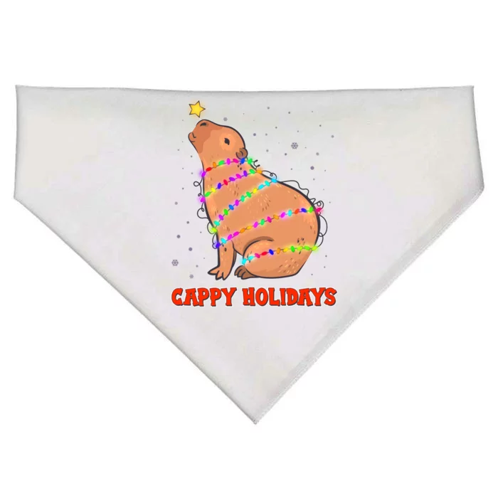 Funny Cute Christmas Cappy Holidays Capybara USA-Made Doggie Bandana