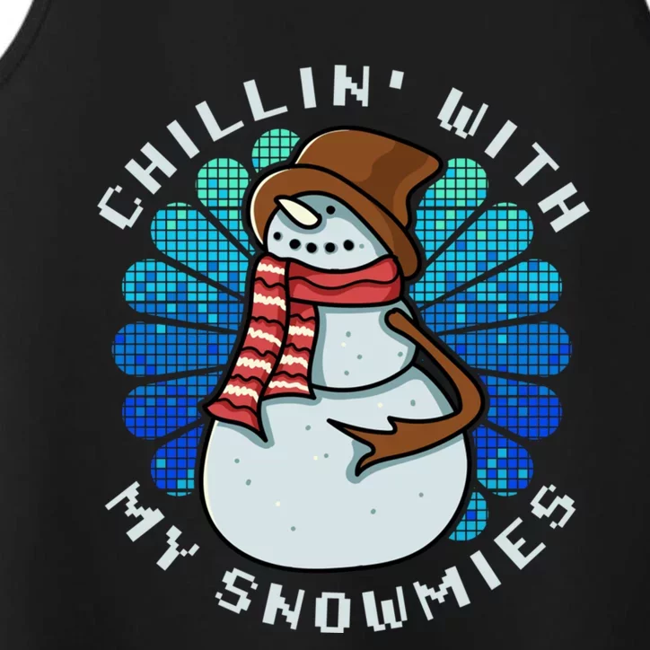 Funny Christmas Chillin With My Snowmies Cool Gift Performance Tank