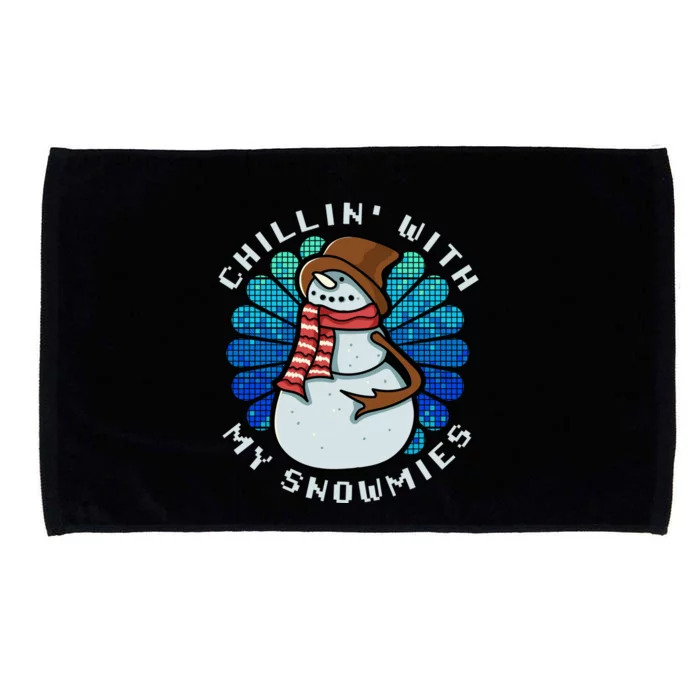 Funny Christmas Chillin With My Snowmies Cool Gift Microfiber Hand Towel