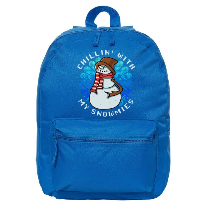 Funny Christmas Chillin With My Snowmies Cool Gift 16 in Basic Backpack