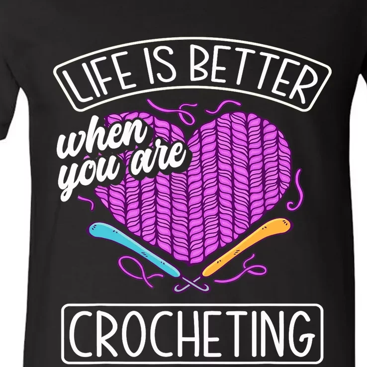 Funny Crocheting Crochet Quote Crocheter V-Neck T-Shirt