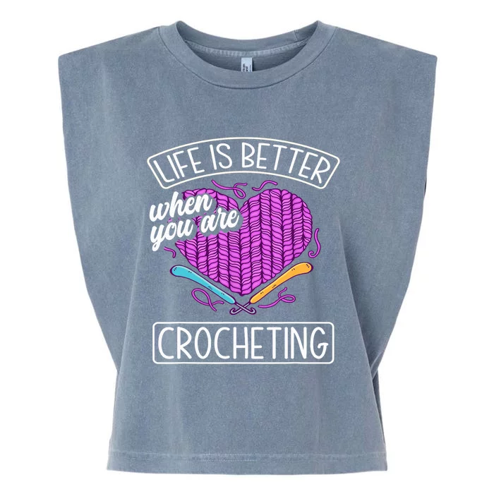 Funny Crocheting Crochet Quote Crocheter Garment-Dyed Women's Muscle Tee