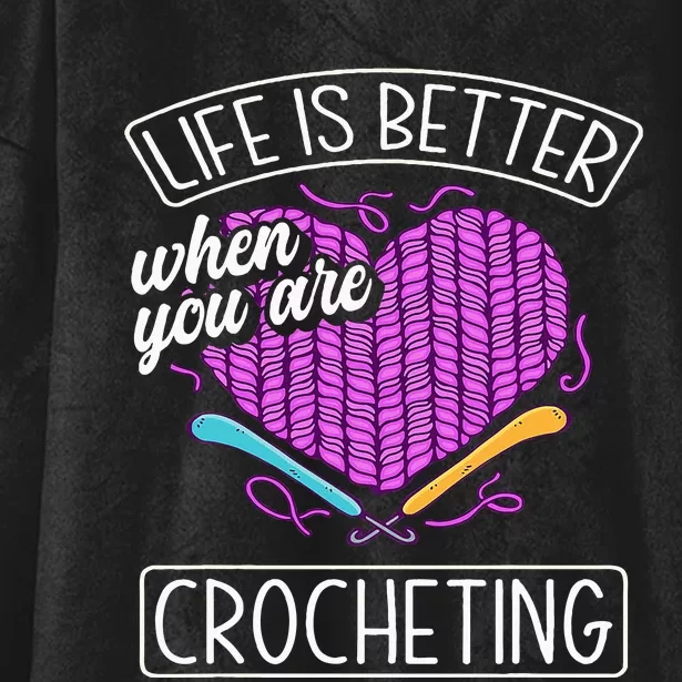 Funny Crocheting Crochet Quote Crocheter Hooded Wearable Blanket