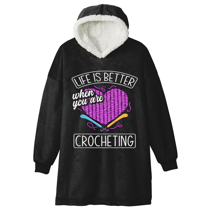 Funny Crocheting Crochet Quote Crocheter Hooded Wearable Blanket