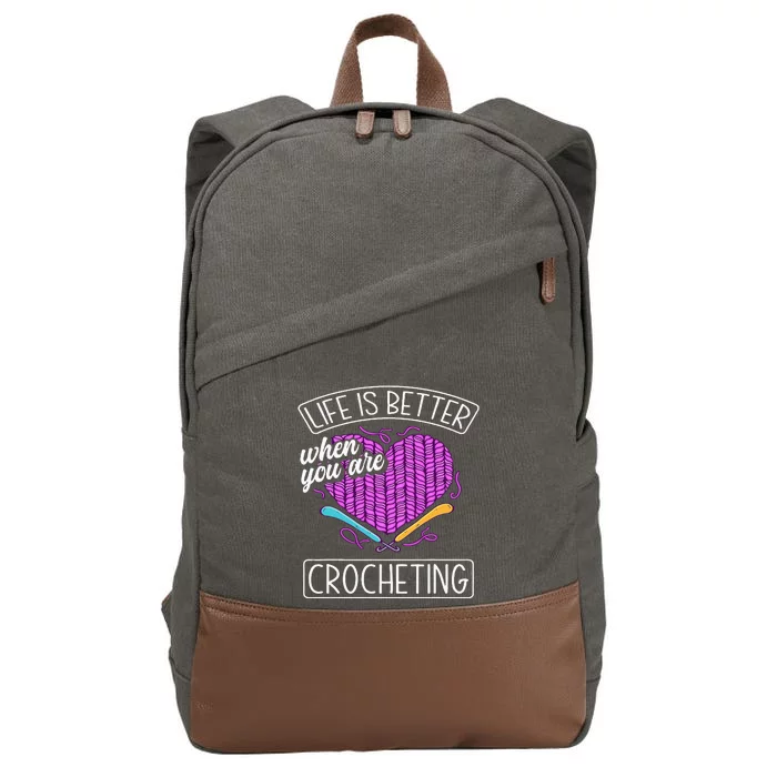 Funny Crocheting Crochet Quote Crocheter Cotton Canvas Backpack