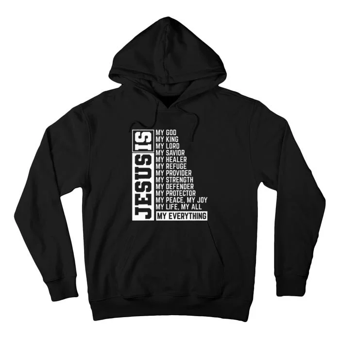 Faith Cross Christian Religious Jesus Lord Gift Jesus Tall Hoodie