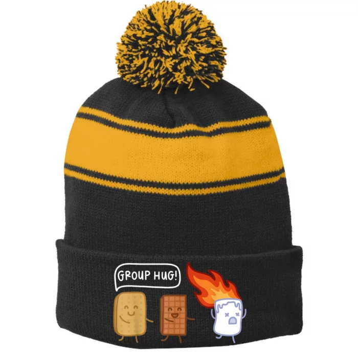 Funny Camping Camping Lover Outdoor Camping Stripe Pom Pom Beanie