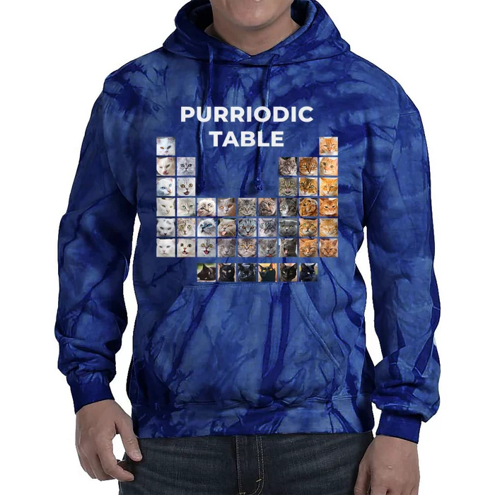 Funny Cat Chemistry Pun Periodic Table Tie Dye Hoodie