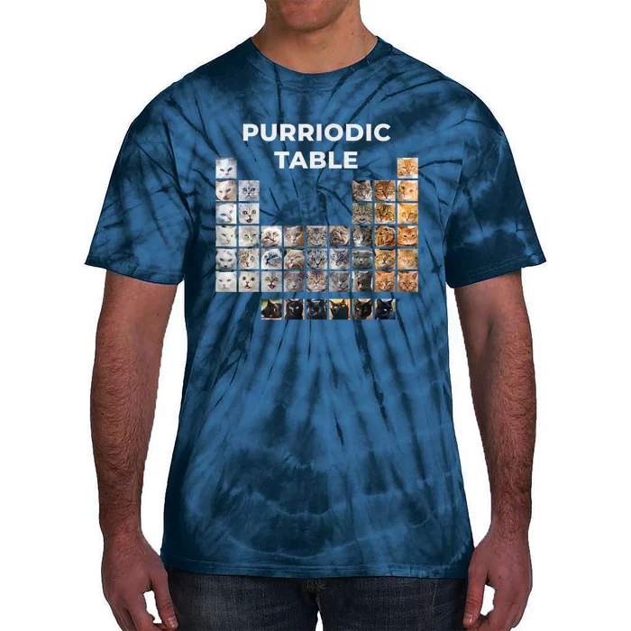 Funny Cat Chemistry Pun Periodic Table Tie-Dye T-Shirt