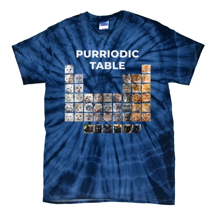 Funny Cat Chemistry Pun Periodic Table Tie-Dye T-Shirt