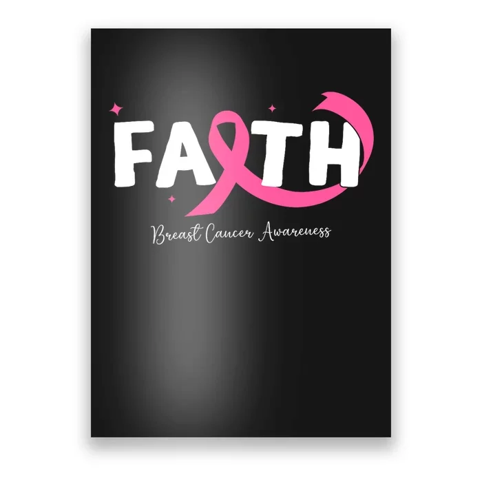 Faith Christian Cross Flower Breast Cancer Awareness Poster