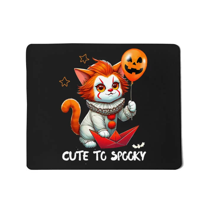 Funny Clown Cute To Spooky Cat Halloween Mousepad