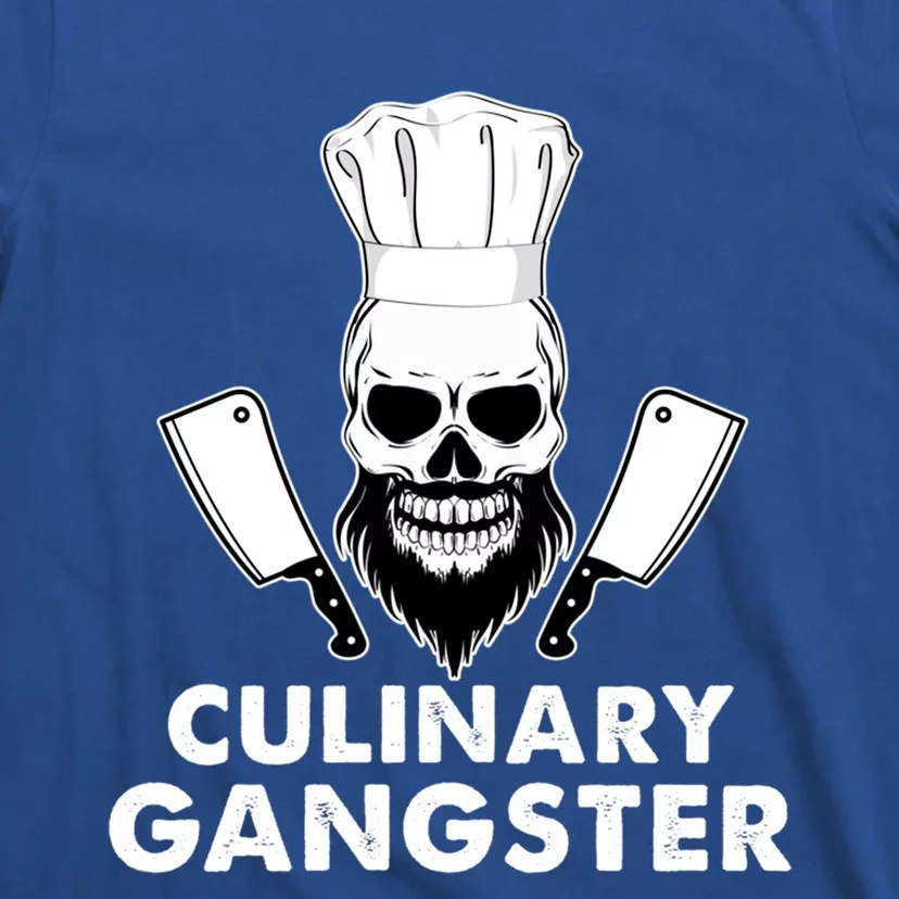 Funny Chefs Culinary Gangster Bearded Skull Cooking Gift T-Shirt