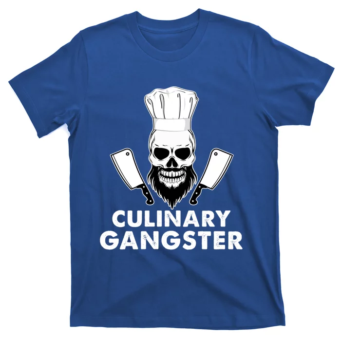 Funny Chefs Culinary Gangster Bearded Skull Cooking Gift T-Shirt